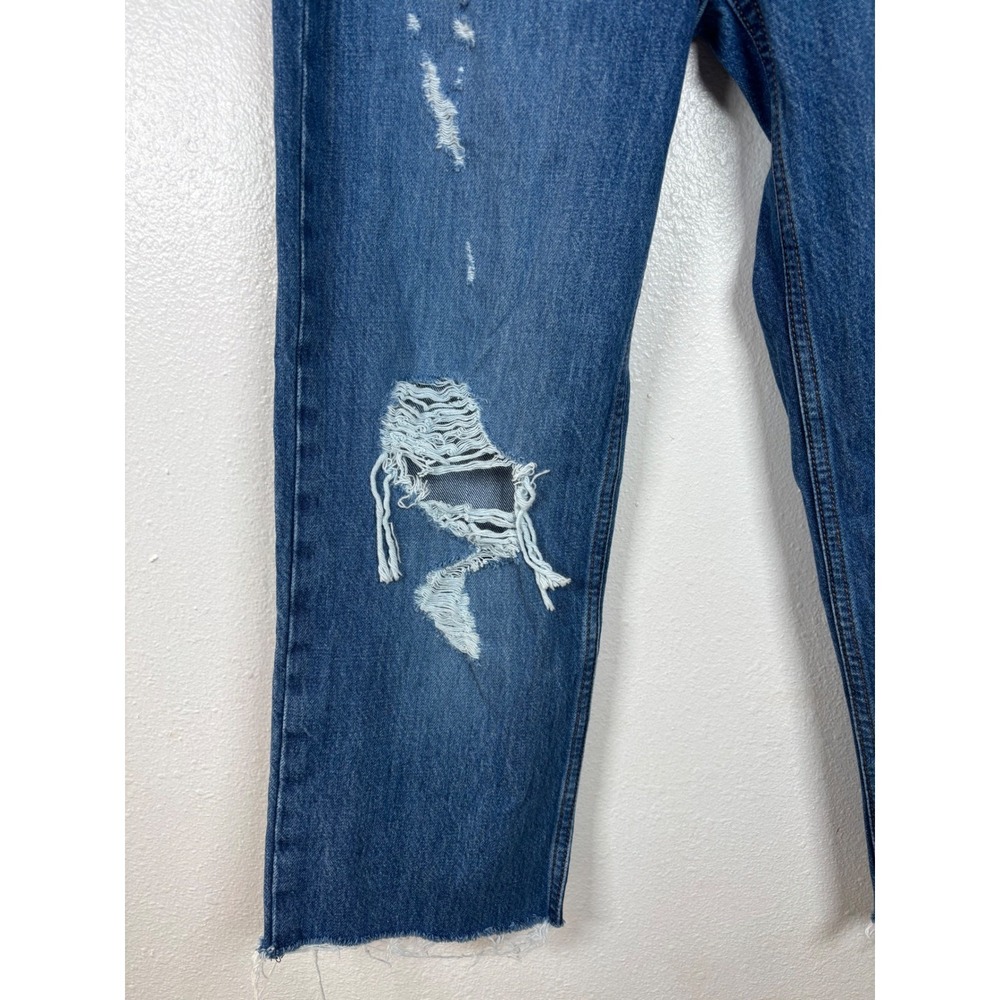 Levi's Low Pro Straight Leg Jeans Women's Size 25 Blue Distressed Ripped - Picture 4 of 16